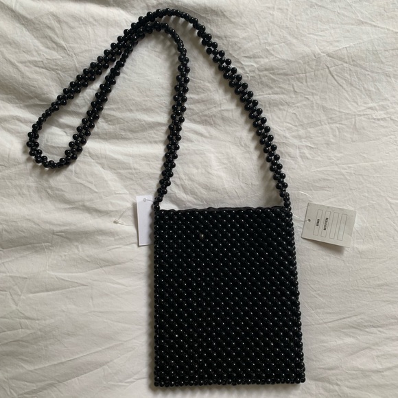 black beaded crossbody bag